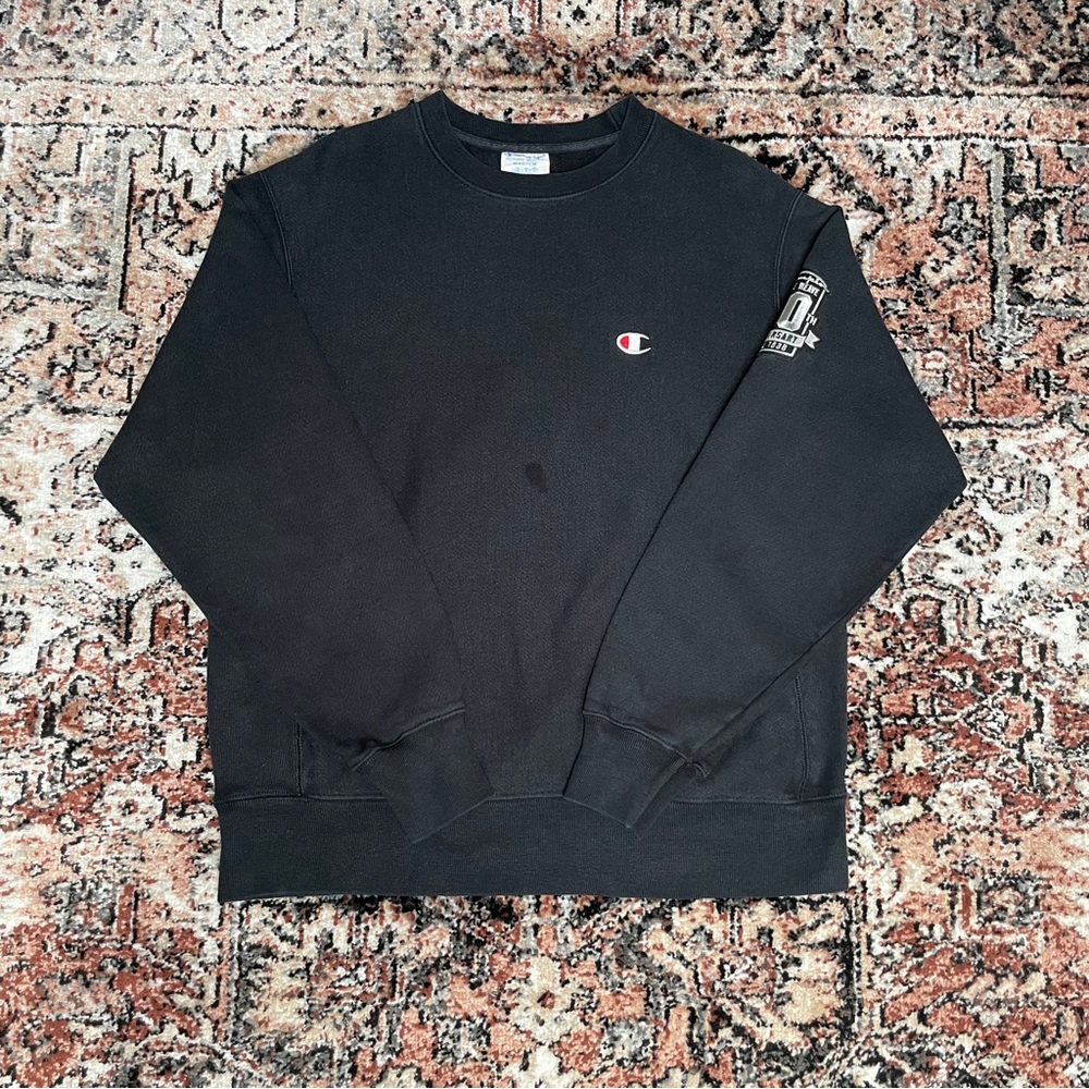 Champion Reverse Weave Black Crewneck Sweater